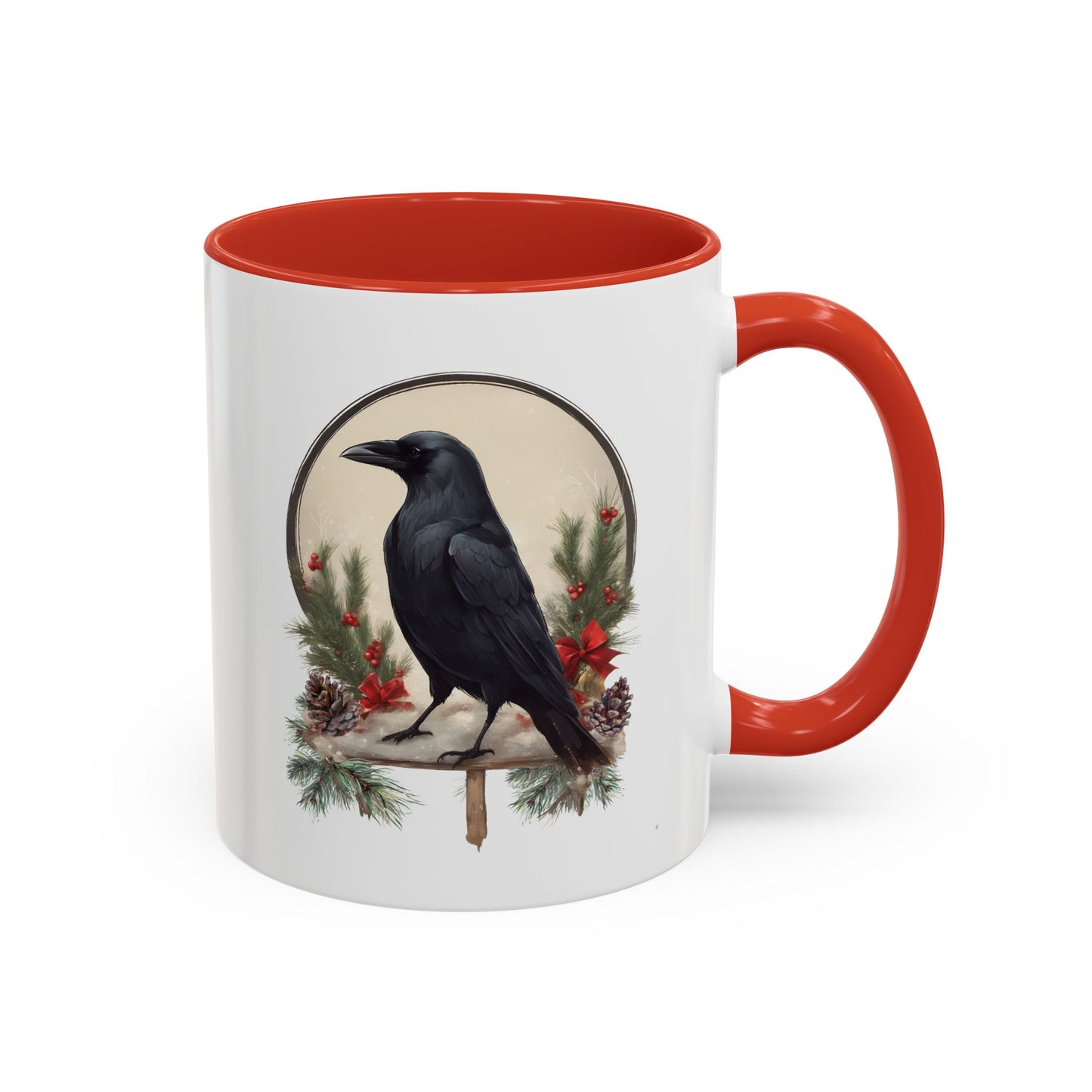 Christmas Raven Gothic Accent Coffee Mug (11, 15oz)