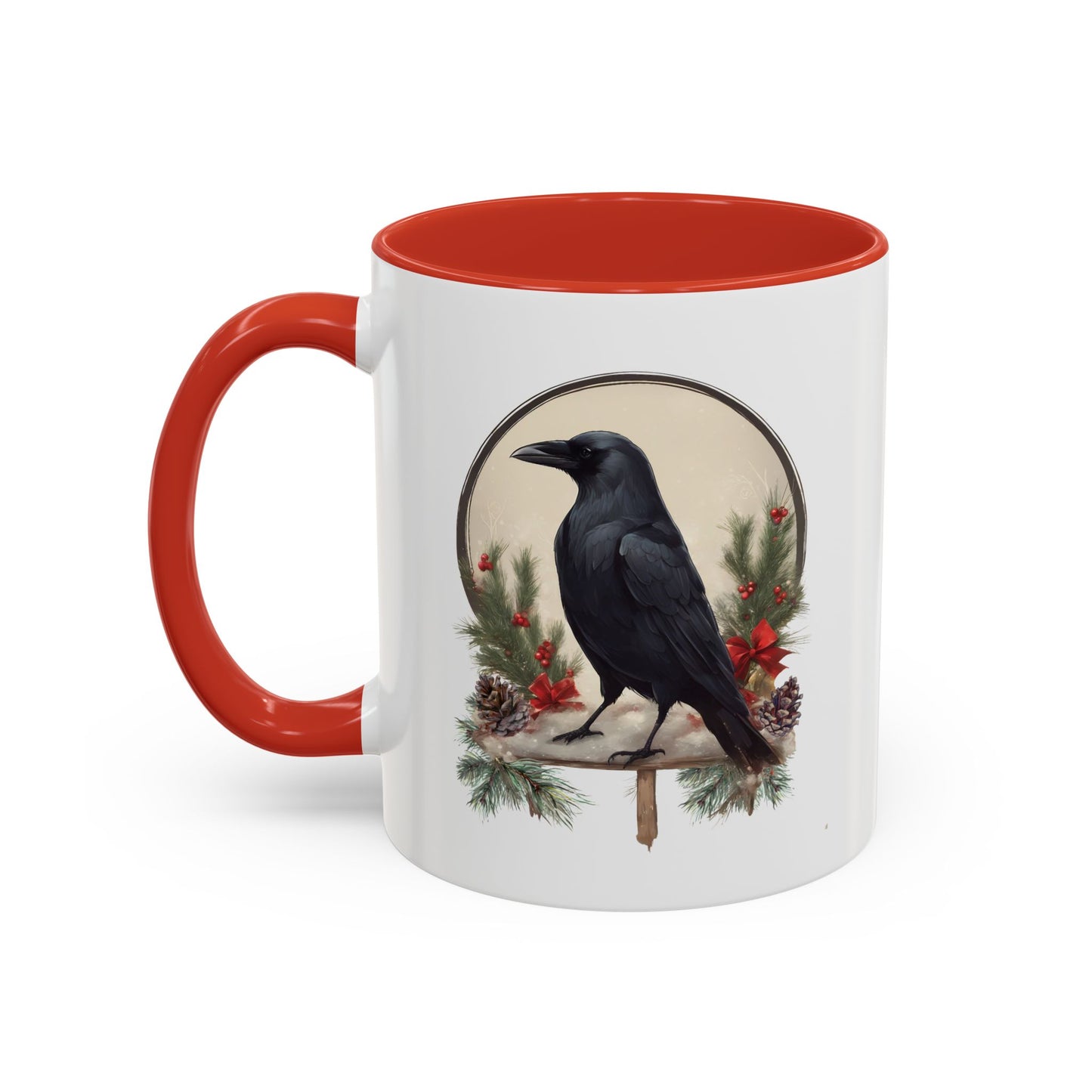 Christmas Raven Gothic Accent Coffee Mug (11, 15oz)